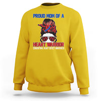 Daisy yellow crewneck sweatshirt with front warrior heart graphic and message print