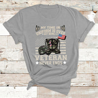 My Time In Uniform Is Over But Being A Veteran Never Ends T Shirt - Wonder Print Shop