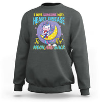 Unicorn I Love Someone With Heart Disease To The Moon & Back Sweatshirt - Wonder Print Shop