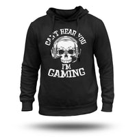 Can't Hear You I'm Gaming Funny Gamer Headset, Funny Gamer Skeleton Hoodie - Wonder Print Shop