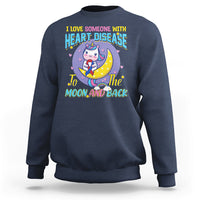 Unicorn I Love Someone With Heart Disease To The Moon & Back Sweatshirt - Wonder Print Shop