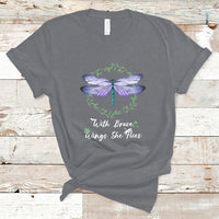 With Brave Wings She Flies Motivational Aesthetic Dragonfly T Shirt - Wonder Print Shop