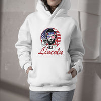 Drinking Like Lincoln 4th of July Men Abraham American Flag Hoodie - Wonder Print Shop
