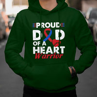 Dad Of A Heart Warrior CHD Congenital Heart Defect Awareness Hoodie - Wonder Print Shop