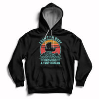 Retro I Can't I'm Busy Growing A Human First Mother's Day Pregnancy Announcement Stroller Hoodie - Wonder Print Shop
