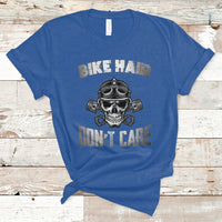 Funny Bike Hair Don't Care Bike Skull For Mens Boys T-Shirt - Wonder Print Shop