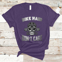 Funny Bike Hair Don't Care Bike Skull For Mens Boys T-Shirt - Wonder Print Shop