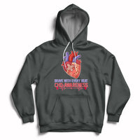 Brave With Every Beat CHD Heart Disease Red And Blue Ribbon Hoodie - Wonder Print Shop
