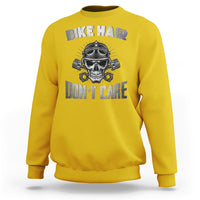 Funny Bike Hair Don't Care Bike Skull For Mens Boys Sweatshirt - Wonder Print Shop