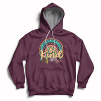 Maroon kids rainbow graphic hoodie with front pocket and hood drawstrings
