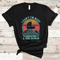 Retro I Can't I'm Busy Growing A Human First Mother's Day Pregnancy Announcement Stroller T Shirt - Wonder Print Shop