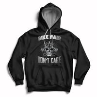 Funny Bike Hair Don't Care Bike Skull For Mens Boys Hoodie - Wonder Print Shop