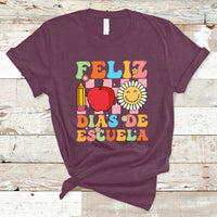 Feliz 100 Dias De Escuela Happy 100 Days Of School Back To School 100th Day T-Shirt - Wonder Print Shop