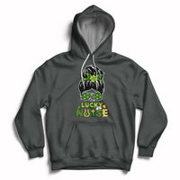 One Lucky Nurse Scrub Life St Patrick's Day Nurses Messy Bun Hoodie - Wonder Print Shop