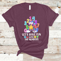 Let's Have Fun With The Numbers Happy Math Day Number Day Cute Unicorn Custome School Kids T-Shirt - Wonder Print Shop