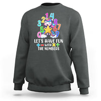 Let's Have Fun With The Numbers Happy Math Day Number Day Cute Unicorn Custome School Kids Sweatshirt - Wonder Print Shop