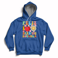Feliz 100 Dias De Escuela Happy 100 Days Of School Back To School 100th Day Hoodie - Wonder Print Shop