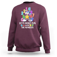 Let's Have Fun With The Numbers Happy Math Day Number Day Cute Unicorn Custome School Kids Sweatshirt - Wonder Print Shop