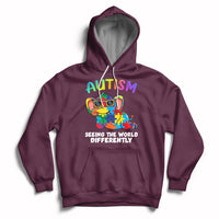 Autism Seeing The World Differently Autism Support Elephant Hoodie - Wonder Print Shop