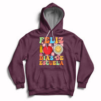 Feliz 100 Dias De Escuela Happy 100 Days Of School Back To School 100th Day Hoodie - Wonder Print Shop