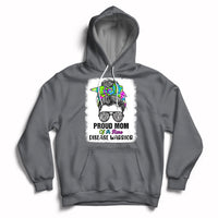 Proud Mom Of A Rare Disease Warrior Rare Disease Awareness Zebra Messy Bun Hoodie - Wonder Print Shop