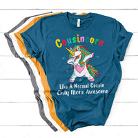 Cousincorn Like A Cousin Only Awesome Dabbing Unicorn T Shirt - Wonder Print Shop