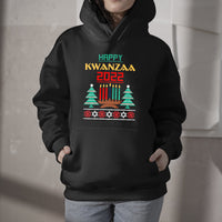 Happy Kwanzaa Drum Kinara Seven Candles Africa Celebration, Kwanzaa Holiday Hoodie - Wonder Print Shop