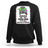 Proud Mom Of A Rare Disease Warrior Rare Disease Awareness Zebra Messy Bun Sweatshirt - Wonder Print Shop