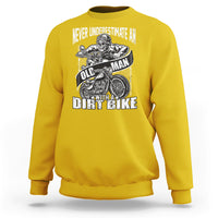 Funny Never Underestimate An Old Man With A Dirt Bike Biker Sweatshirt - Wonder Print Shop