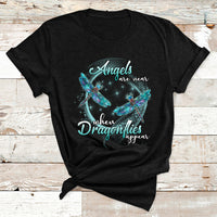 Angels Are Near When Dragonflies Appear Funny Spiritual T Shirt - Wonder Print Shop