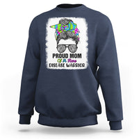 Proud Mom Of A Rare Disease Warrior Rare Disease Awareness Zebra Messy Bun Sweatshirt - Wonder Print Shop