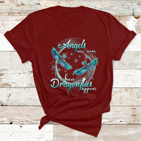 Angels Are Near When Dragonflies Appear Funny Spiritual T Shirt - Wonder Print Shop