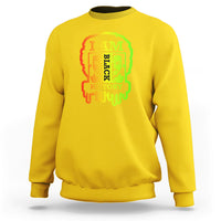 Yellow crewneck sweatshirt with bold 'I AM BLACK HISTORY' graphic