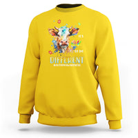 Autism Awareness Acceptance It's Ok To Be Different Cow Sweatshirt - Wonder Print Shop