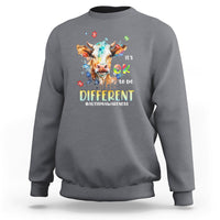 Autism Awareness Acceptance It's Ok To Be Different Cow Sweatshirt - Wonder Print Shop