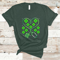 Shamrock Nurse St Patricks Day Stethoscope Heartbeat Clover T Shirt - Wonder Print Shop