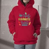 Cupid's Favorite Teacher Groovy Retro Valentine's Day Funny Hoodie - Wonder Print Shop
