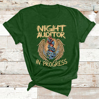Night Auditor Work Hard In Progress T Shirt - Wonder Print Shop