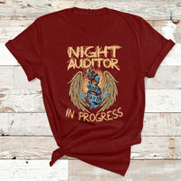 Night Auditor Work Hard In Progress T Shirt - Wonder Print Shop
