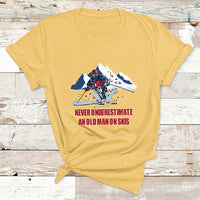 Never Underestimate An Old Man On Skis Funny Skiing Skier T Shirt - Wonder Print Shop