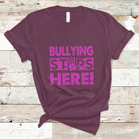 Bullying Stops Here Anti Bullying Pink Day Stand Up To Bullies Colorful T Shirt - Wonder Print Shop