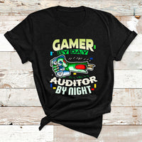 Gamer By Day Auditor By Night T Shirt - Wonder Print Shop