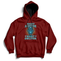 Night Audito Night Owlitor Hoodie - Wonder Print Shop