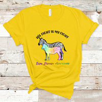His Fight Is My Fight Rare Disease Awareness Support Rare Warrior Rainbow Zebra T Shirt - Wonder Print Shop