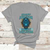 Night Audito Night Owlitor T Shirt - Wonder Print Shop