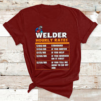 Welder Hourly Rate Funny Welding Worker For Mens Womens T Shirt - Wonder Print Shop