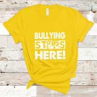 Bullying Stops Here Anti Bullying Pink Day Stand Up To Bullies T Shirt - Wonder Print Shop