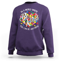 Autism Awareness Be Kind Heart Autistic Support Inclusion Sweatshirt - Wonder Print Shop