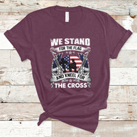 I Stand For The Flag And Kneel For The Cross Christian Faith T-Shirt - Wonder Print Shop