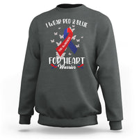 In February I Wear Red And Blue For Heart Warrior CHD Month Sweatshirt - Wonder Print Shop